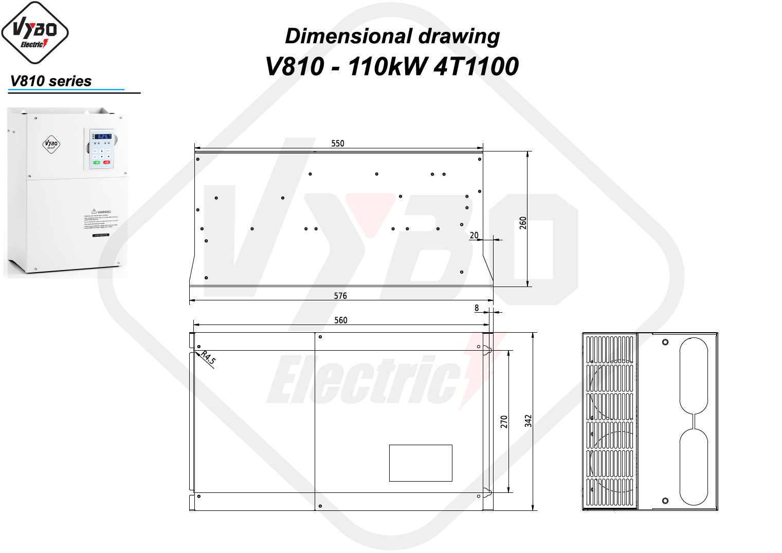 Σχέδιο διαστάσεων V810 4T1100