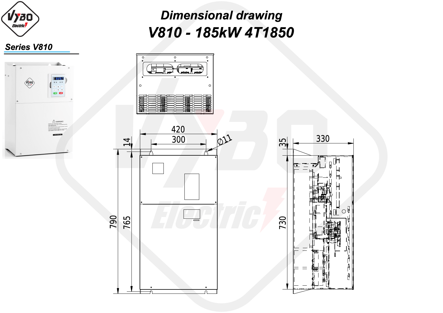 Σχέδιο διαστάσεων V810 4T1850