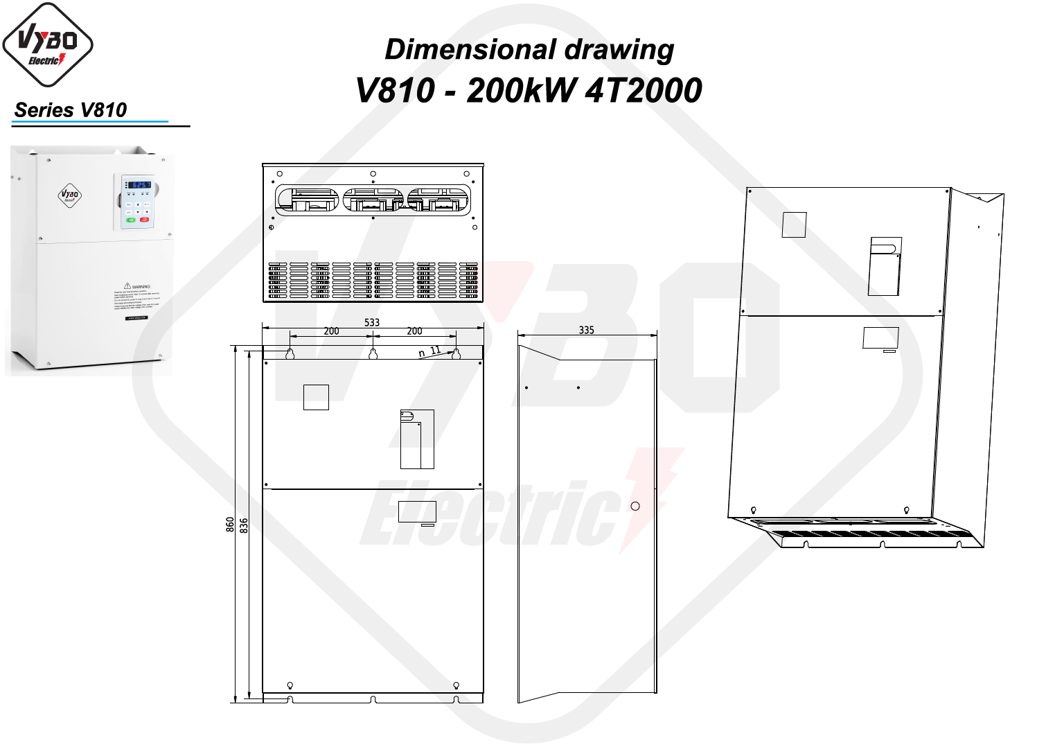 Σχέδιο διαστάσεων V810 4T2000