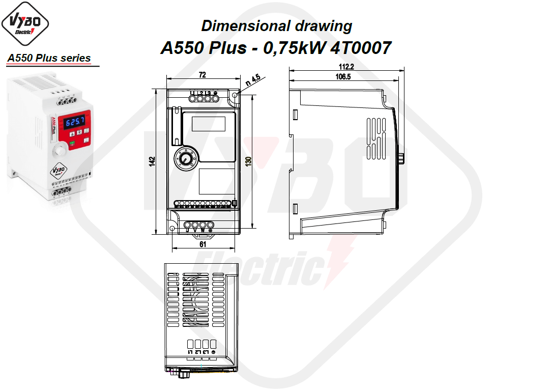 Διαστάσεις A550 Plus 4T0007