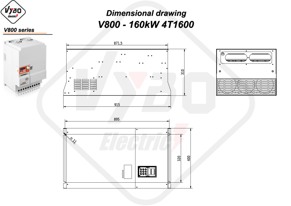 Σχέδιο διαστάσεων V800 4T1600