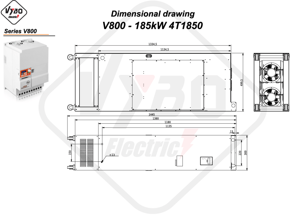 Σχέδιο διαστάσεων V800 4T1850